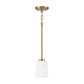 Capital Lighting 348812AD-542 Aged Brass 5''w X 6''h 1-light Pendant In Aged Brass With Soft White Glass Image 1