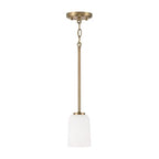 Capital Lighting 348812AD-542 Aged Brass 5''w X 6''h 1-light Pendant In Aged Brass With Soft White Glass Image 1
