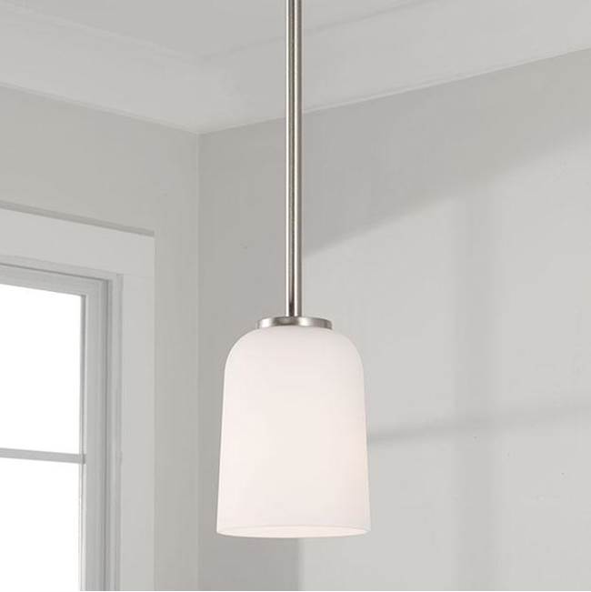 Capital Lighting 348812BN-542 Brushed Nickel 5''w X 6''h 1-light Pendant In Brushed Nickel With Soft White Glass Image 2
