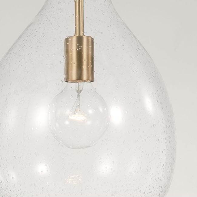 Capital Lighting Brentwood 9.75''w X 18''h 1-light Pendant In Aged Brass With Clear Seeded Teardrop Glass