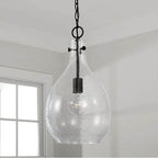 Capital Lighting 349011MB Matte Black 9.75''w X 18''h 1-light Pendant In Matte Black With Clear Seeded Teardrop Glass Image 2