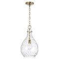 Capital Lighting 349012AD Aged Brass 9.75''w X 18''h 1-light Pendant In Aged Brass With Clear Teardrop Water Glass Image 1