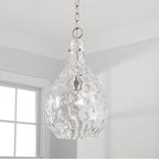 Capital Lighting 349012BN Brushed Nickel 9.75''w X 18''h 1-light Pendant In Brushed Nickel With Clear Teardrop Water Glass Image 2