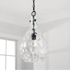 Capital Lighting 349012MB Matte Black 9.75''w X 18''h 1-light Pendant In Matte Black With Clear Teardrop Water Glass Image 2