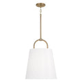 Capital Lighting 349412AD Aged Brass 16''w X 21''h 1-light Pendant In Aged Brass With White Fabric Shade Image 1