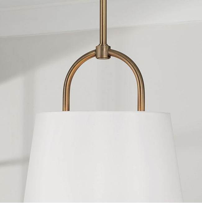 Capital Lighting Brody 16''w X 21''h 1-light Pendant In Aged Brass With White Fabric Shade