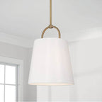 Capital Lighting 349412AD Aged Brass 16''w X 21''h 1-light Pendant In Aged Brass With White Fabric Shade Image 2