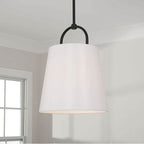 Capital Lighting 349412MB Matte Black 16''w X 21''h 1-light Pendant In Matte Black With White Fabric Shade Image 2