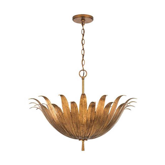 Capital Lighting 349541AG Antique Gold 24''w X 18.75''h 4-light Botanical Pendant In Antique Gold Image 1