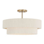 Capital Lighting 349841MA Matte Brass 20''w X 13''h 4-light Dual Mount Pendant Or Semi-flush In Matte Brass With Bleached Natural Rope Image 2