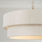 Capital Lighting Delaney 30''w X 16.25''h 4-light Pendant In Matte Brass With Bleached Natural Rope