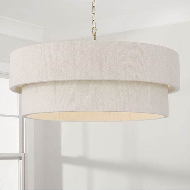 Capital Lighting 349842MA Matte Brass 30''w X 16.25''h 4-light Pendant In Matte Brass With Bleached Natural Rope Image 2
