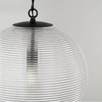 Capital Lighting Dolan 15''w X 16.75''h 1-light Globe Pendant In Matte Brass With Clear Ribbed Glass