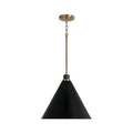 Capital Lighting 350112AB Aged Brass,Black 15''w X 13.5''h 1-light Pendant In Aged Brass And Black Metal Shade With White Interior Image 1