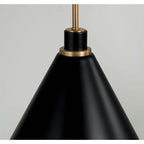 Capital Lighting Bradley 15''w X 13.5''h 1-light Pendant In Aged Brass And Black Metal Shade With White Interior