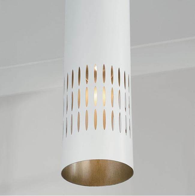 Capital Lighting Dash 6.25''w X 21.75''h 1-light Pendant In Aged Brass And White Metal Shade With Painted Aged Brass Interior