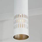 Capital Lighting Dash 6.25''w X 21.75''h 1-light Pendant In Aged Brass And White Metal Shade With Painted Aged Brass Interior