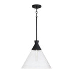 Capital Lighting 350311XK Textured Black 15''w X 14''h 1-light Pendant In Textured Black With Clear Glass Image 1
