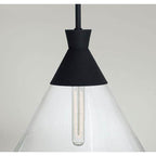 Capital Lighting Paloma 15''w X 14''h 1-light Pendant In Textured Black With Clear Glass