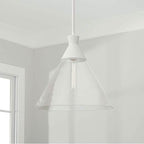 Capital Lighting 350311XW Textured White 15''w X 14''h 1-light Pendant In Textured White With Clear Glass Image 2