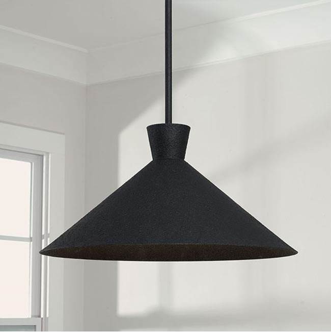 Capital Lighting 350312XK Textured Black 17.75''w X 9''h 1-light Pendant In Textured Black With Textured Shade Interior Image 2