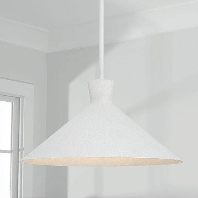 Capital Lighting 350312XW Textured White 17.75''w X 9''h 1-light Pendant In Textured White With Textured Shade Interior Image 2
