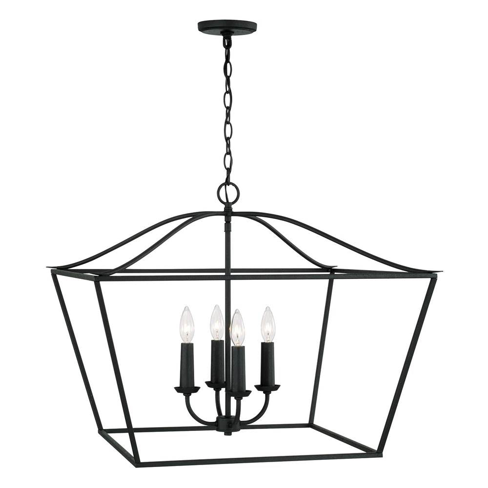 Capital Lighting 350641BI Black Iron 38.50''w X 22''h 4-light Foyer Pendant Lantern In Black Iron Image 1