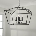 Capital Lighting Grady 38.50''w X 22''h 4-light Foyer Pendant Lantern In Black Iron