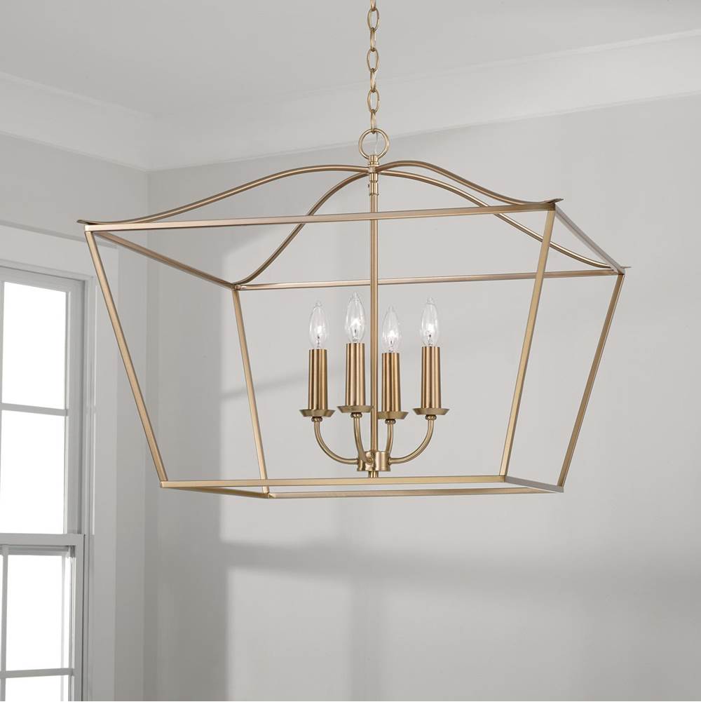 Capital Lighting 350641MA Matte Brass 27.50''w X 22''h 4-light Foyer Pendant Lantern In Matte Brass Image 5