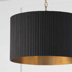 Capital Lighting 350741KR Black Stain,Matte Brass 19.75''w X 14.50''h 3-light Pendant In Matte Brass And Handcrafted Mango Wood In Black Stain Image 3