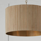 Capital Lighting 350741WS White Wash,Matte Brass 19.75''w X 14.50''h 3-light Pendant In Matte Brass And Handcrafted Mango Wood In White Wash Image 6