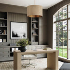 Capital Lighting Donovan 19.75''w X 14.50''h 3-light Pendant In Matte Brass And Handcrafted Mango Wood In Black Stain