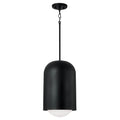 Capital Lighting 351612BI Black Iron 10.25''w X 18''h 1-light Capsule Arch Pendant In Black Iron With Soft White Glass Image 1
