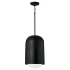 Capital Lighting 351612BI Black Iron 10.25''w X 18''h 1-light Capsule Arch Pendant In Black Iron With Soft White Glass Image 1