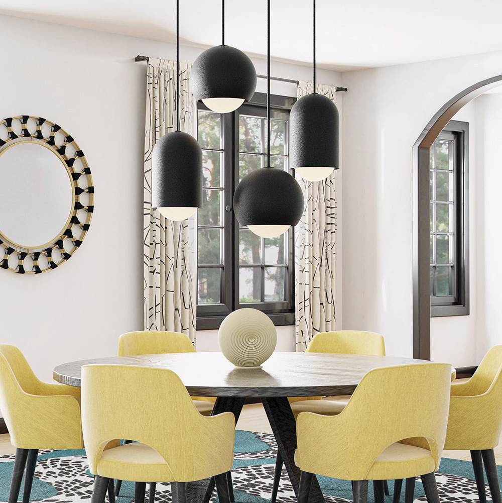 Capital Lighting Dolby 10.25''w X 18''h 1-light Capsule Arch Pendant In Black Iron With Soft White Glass