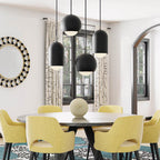 Capital Lighting Dolby 10.25''w X 18''h 1-light Capsule Arch Pendant In Black Iron With Soft White Glass