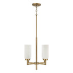 Capital Lighting 351741AD Aged Brass 16.25''w X 17.25''h 4-light Cylindrical Chandelier Pendant In Aged Brass With Faux Alabaster Glass Image 1