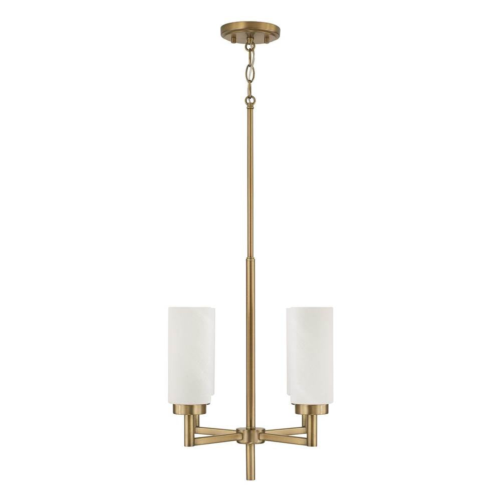 Capital Lighting 351741AD Aged Brass 16.25''w X 17.25''h 4-light Cylindrical Chandelier Pendant In Aged Brass With Faux Alabaster Glass Image 1