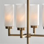 Capital Lighting 351741AD Aged Brass 16.25''w X 17.25''h 4-light Cylindrical Chandelier Pendant In Aged Brass With Faux Alabaster Glass Image 9