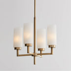 Capital Lighting 351741AD Aged Brass 16.25''w X 17.25''h 4-light Cylindrical Chandelier Pendant In Aged Brass With Faux Alabaster Glass Image 8