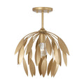 Capital Lighting 351811GF Buffed Gold 14''w X 12.25''h 1-light Botanical Semi-flush Pendant In Buffed Gold Image 1