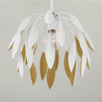 Capital Lighting 351811WE Matte White 14''w X 12.25''h 1-light Botanical Semi-flush Pendant In Matte White And Buffed Gold Image 6