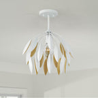 Capital Lighting Margeaux 14''w X 12.25''h 1-light Botanical Semi-flush Pendant In Buffed Gold