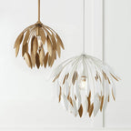 Capital Lighting 351812WE Matte White 20''w X 18''h 1-light Botanical Pendant In Matte White And Buffed Gold Image 6