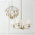 Capital Lighting 351812WE Matte White 20''w X 18''h 1-light Botanical Pendant In Matte White And Buffed Gold Image 8