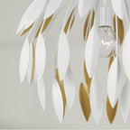 Capital Lighting 351812WE Matte White 20''w X 18''h 1-light Botanical Pendant In Matte White And Buffed Gold Image 4
