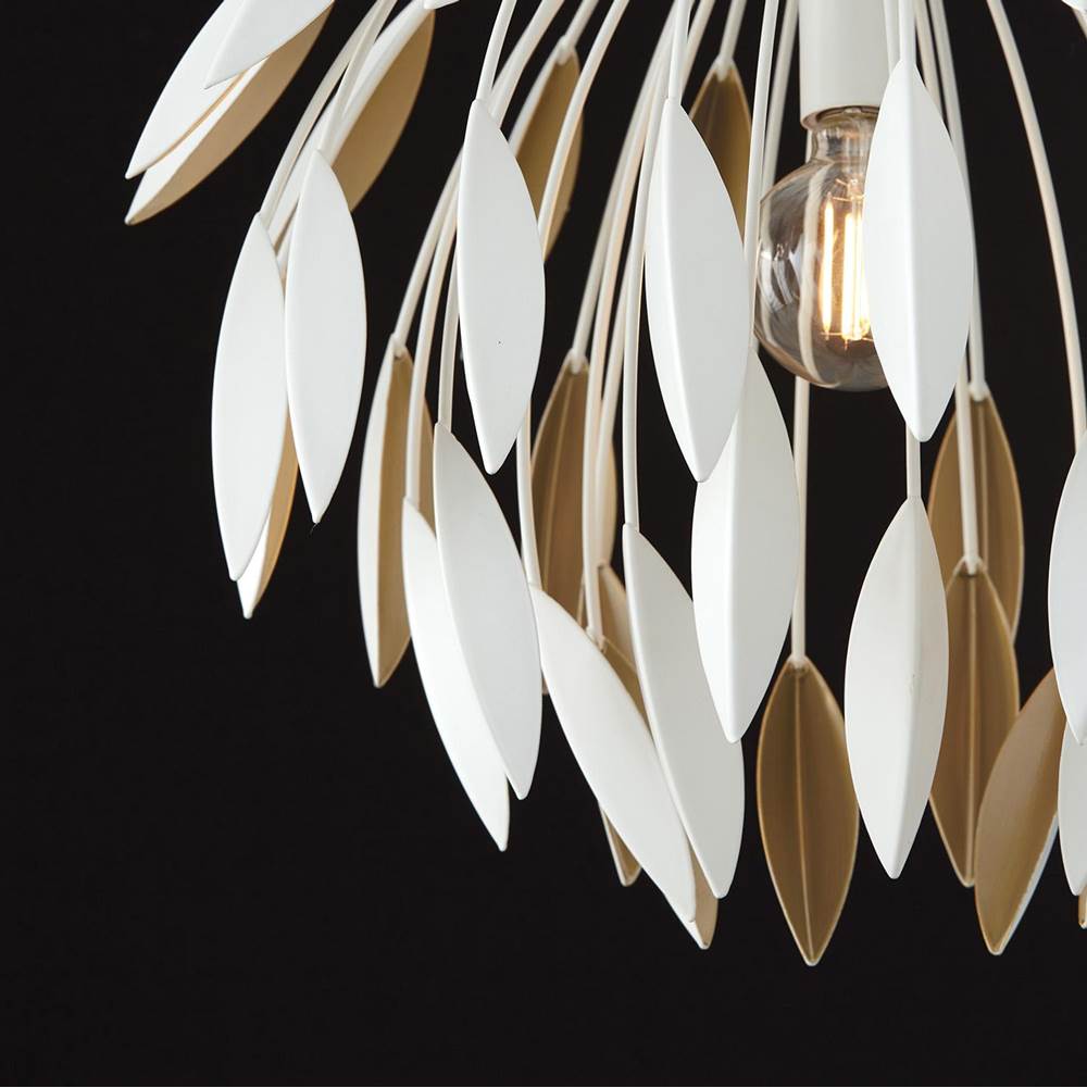 Capital Lighting 351812WE Matte White 20''w X 18''h 1-light Botanical Pendant In Matte White And Buffed Gold Image 7