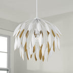 Capital Lighting 351812WE Matte White 20''w X 18''h 1-light Botanical Pendant In Matte White And Buffed Gold Image 5