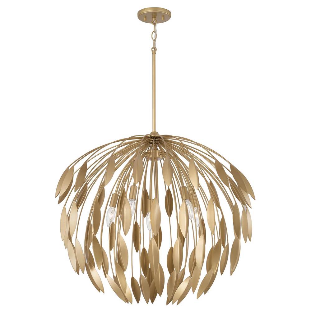 Capital Lighting 351851GF Buffed Gold 28''w X 25.5''h 5-light Botanical Pendant In Buffed Gold Image 1