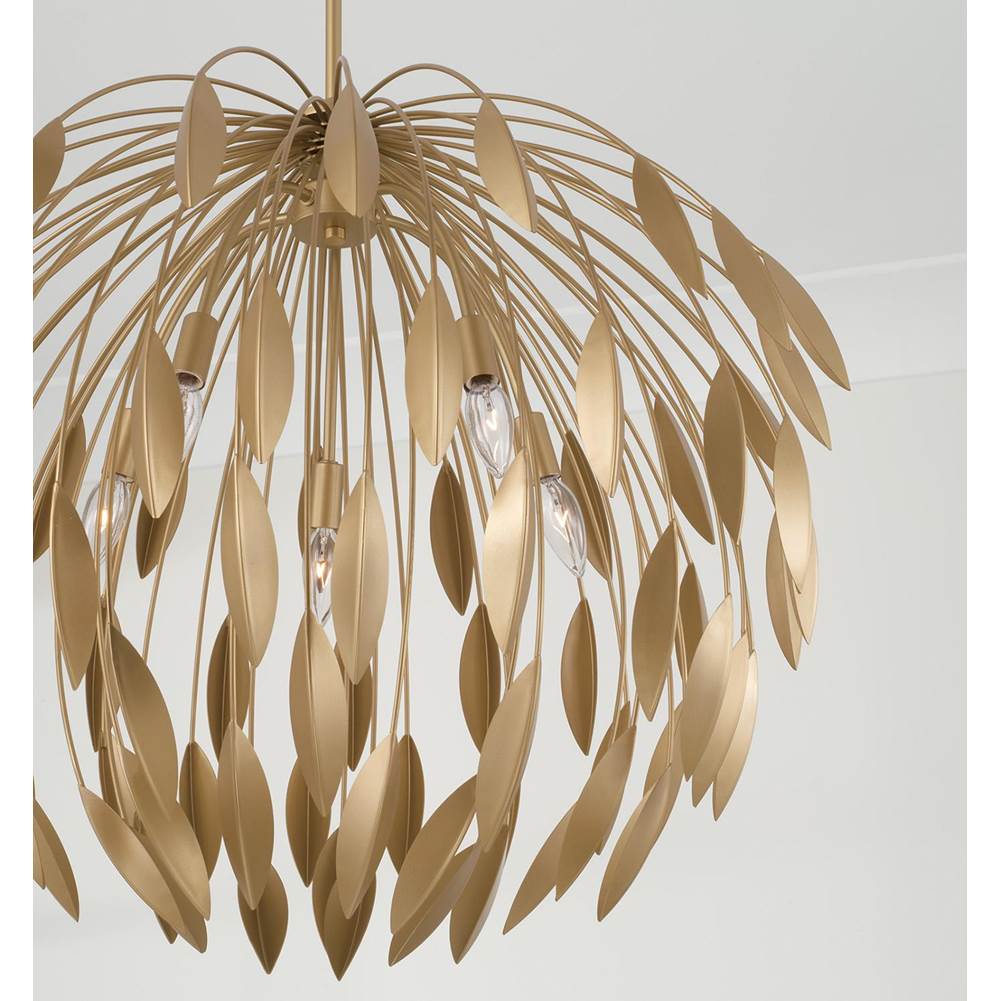 Capital Lighting 351851GF Buffed Gold 28''w X 25.5''h 5-light Botanical Pendant In Buffed Gold Image 3
